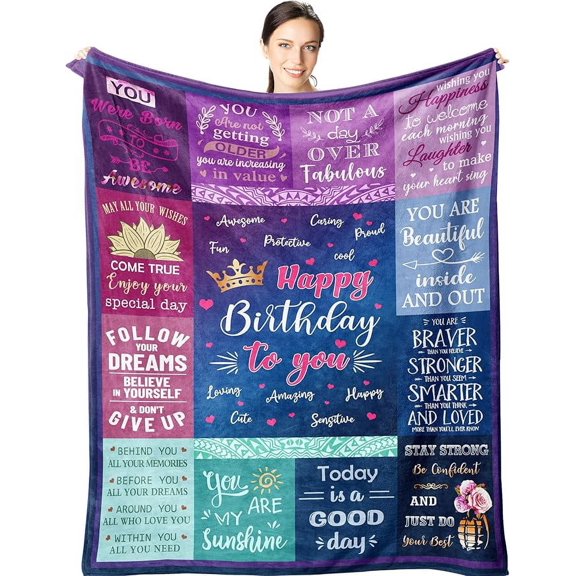 XZYG Birthday Gifts for WomenHappy Birthday Decorations for Her Throw BlanketGifts for Women Birthday UniqueBirthday Present Gifts for Girls FriendshipFemale Bday Gift Ideas(50*60inch)