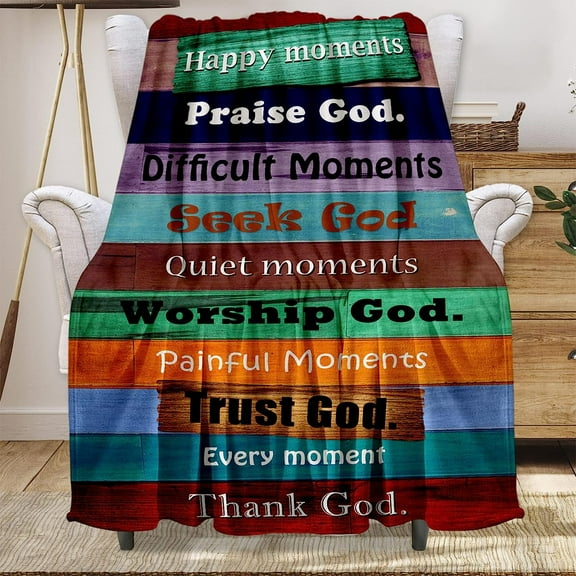 XZYG Christian Gift for Women Religious Gift Throw Blanket Healing Thoughts Soft Prayer Caring Lightweight Inspirational Bible Verse Throw Blanket Get Well Soon Men& Women(30*40inch)