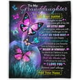 thumbnail image 1 of XZYG Custom Granddaughter Blanket from Grandma Grandpa Personalized Girl Name Gift Super Soft Lightweight Throws Summer Travel Blankets Birthday Present Butterfly Decor Bed Couch Sofa(30*40inch), 1 of 8