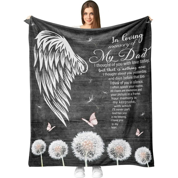 XZYG Dad Memorial Gifts for Loss of Father Sympathy Gifts for Loss of Loved One Bereavement Gifts for Loss of Father Loss of Father Sympathy Gift in Memory of Dad Gifts Throw Blanket(30*40inch)