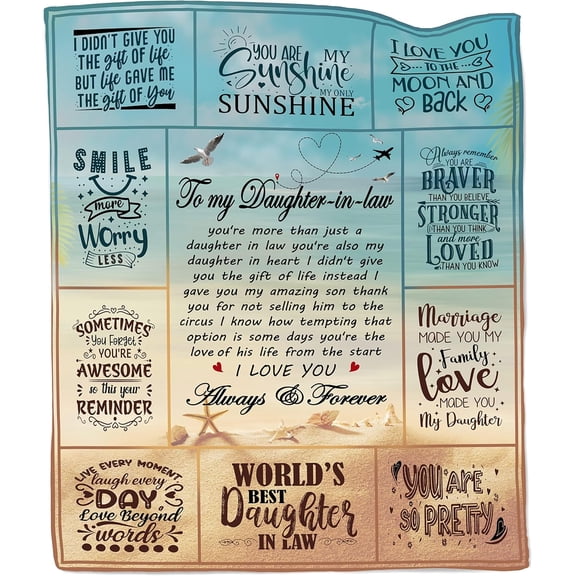 XZYG Daughter in Law Gifts Blanket Birthday Gifts for Daughter in Law Daughter in Law Gifts from Mother in Law Daughter in Law Birthday Gifts Gifts for Daughter in Law Throw Blanket(50*60inch)