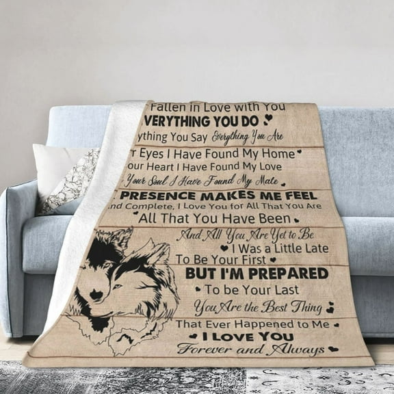 XZYG Gifts For Him To My Man Throw Blanket Soft Fuzzy Fleece Blanket For Couch Bed Living Room Decoration(60*80inch)