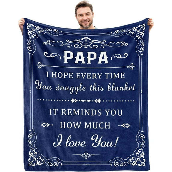XZYG Gifts for Papa Grandpa from Grandchildren Birthday Gift for Grandfather Blanket Unique Fathers' Day Christmas Thanksgiving for Papa Best Grandpa Gifts Idea Papa Gifts Blanket(60*80inch)