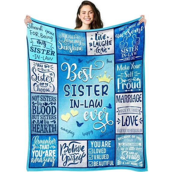 XZYG Gifts for Sister in Law Best Sister in Law gifts for Women Sister in Law Birthday Gifts Ideas Future Sister in Law Wedding Gift Sister in Law Gifts for Mothers Day Blanket(30*40inch)