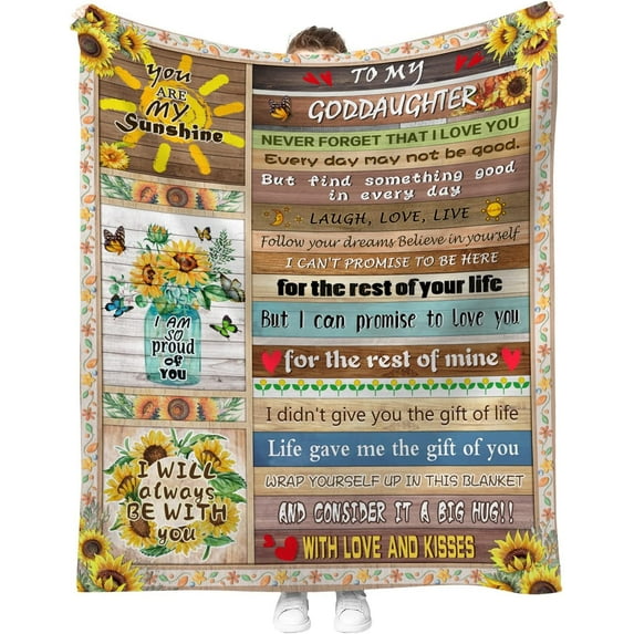 XZYG Goddaughter Gifts from Godmother Gifts for Goddaughter to My Goddaughter Bed Blankets Baptism Gift for Goddaughter(40*50inch)