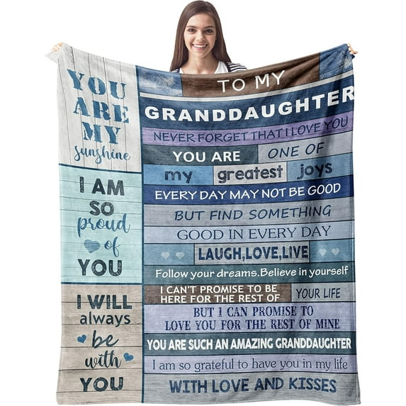 XZYG Granddaughter Gifts from Grandma Blanket Granddaughter Gifts Throw Blanket Gifts for Granddaughter Blankets Throws Granddaughter Gift Ideas for Birthday Graduation Christmas(50*60inch)