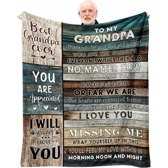 XZYG Grandpa Birthday Gifts Birthday Gifts for Grandpas Grandpa Gifts from Grandchildren Granddaughter Grandson Grandfather Birthday Gift Ideas Blanket(50*60inch)