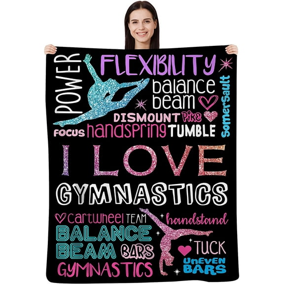 XZYG Gymnastics Blanket Colorful Design Sport Lover Womens Gift Flannel Fleece Blanket Super Soft Sofa Bed Throw Blanket Velvet Lightweight Travel Blanket Luxurious Carpet for Women Girls(40*50inch)