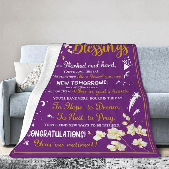 XZYG Happy Retirement Throw Blanket Soft Fuzzy Fleece Blanket For Couch Bed Living Room Decoration(30*40inch)