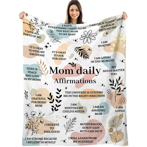 XZYG Mom Gifts Birthday Gifts for Mom Daily Affirmations Blanket from Daughter Son Mama Mother Present Valentine’s Day Thanksgiving Christmas Day(30*40inch)