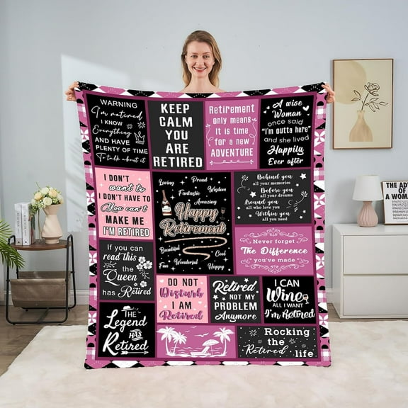 XZYG Retirement Gifts for Women Retirement Blanket Happy Retirement Retirement Gifts for Retired Coworker Teacher Nurse Suitable for All Season(30*40inch)
