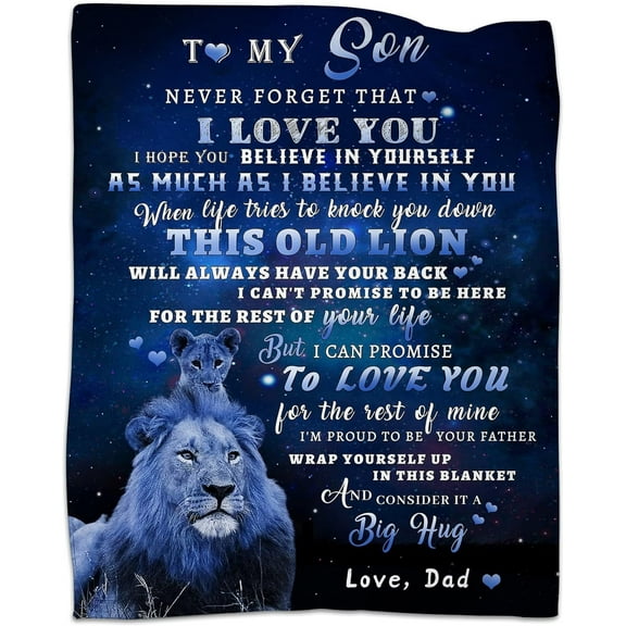 XZYG Son Blanket from Dad Son Lion Blanket Father to Son Gifts from Dad Son Gifts from Dad Dad to Son Gifts to My Son from Dad Gifts for Son Sons Birthday Gifts from Dad(30*40inch)