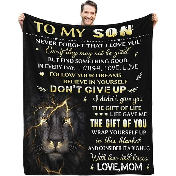 XZYG Son Gifts from Mom Blanket Gifts for Son from Mom Son Blanket from Mom to My Son Blanket from Mom Birthday Valentines Day Graduation for Son Him Boy Throw Bed Blanket(30*40inch)