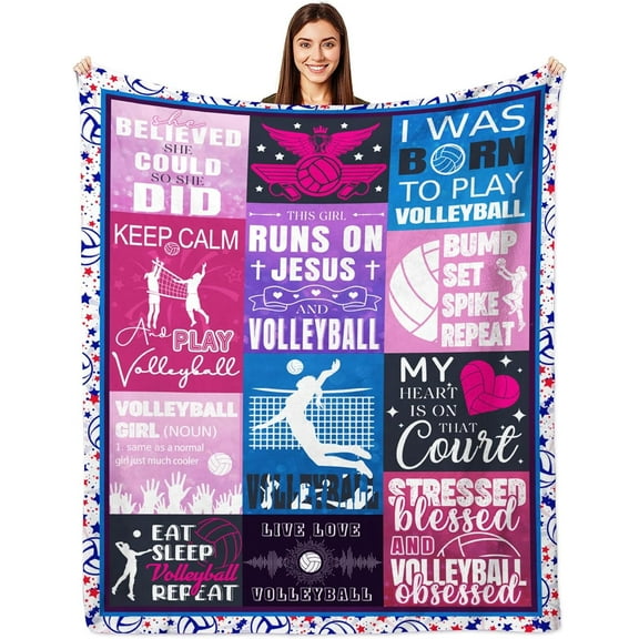 XZYG Volleyball Gifts for Teen Girls Volleyball Blanket Gifts Volleyball Ball Blanket Gifts Volleyball Throw Blanket Volleyball Gifts for Team Volleyball Soft Fleece Blankets(50*60inch)