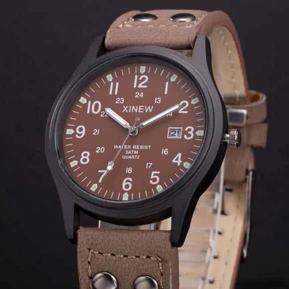 XZYYR Classic Men's Date Leather Strap Sport Quartz Watch Young Mens Watch Women Smart for Android Solar Mens Watch Analog And Digital Watch Women Smart Watch Rose Aw1351-56w Martian Watch Big Mens