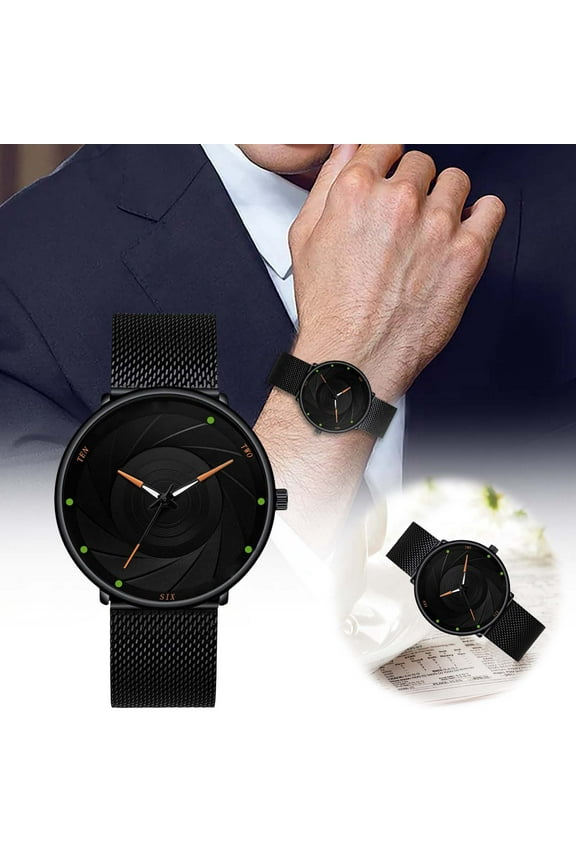 Cool Series Men's Mesh Strap Quartz Watch Men's Casual Business Luminous Watch Wristwatch Womens Gd350 Womens Small Watch Retro Smart Watch Rose Slim Watch for Men Metal Watch Smart Watch Solar