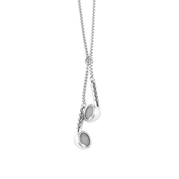 XZYYR Earphone Necklace For Men Women Titanium Stainless Steel Headset Headphone Pendant Hop Punk Music Jewelry DJ Novelty Necklace Chain Long Heart Shaped Pendant Necklace Layering Necklace Heart