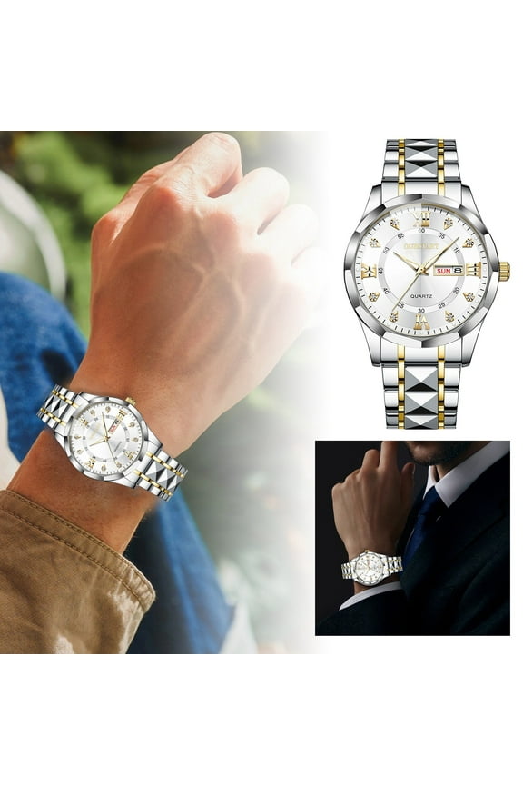 Men's Nightlight Business Casual Quartz Watch With Steel Strap Mens Watch Digital Wrist Watch for Women Solar Digital Watch A11 Watch Mtg-b2000 Aw1236-03a Analog for Watch Pocket Altimeter 10