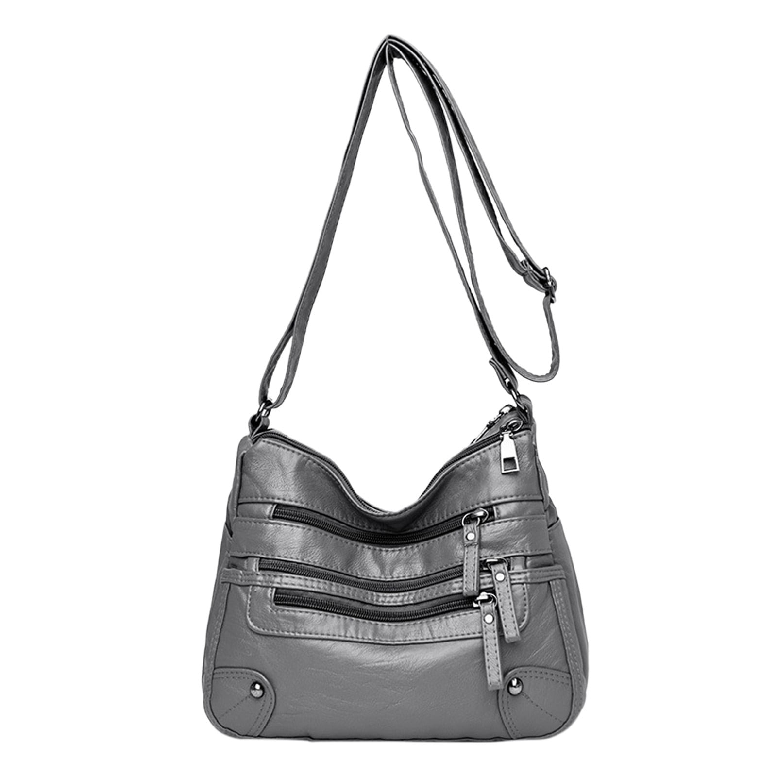 Women's Vintage Leather Shoulder Bag Tote Backpack - Adjustable Strap, Large Capacity (Black)