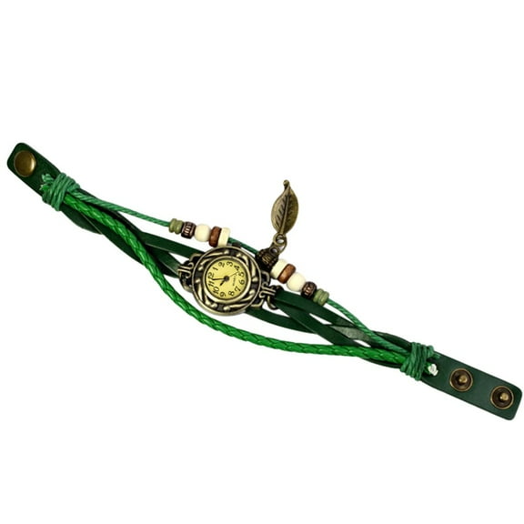 XZYYR Womens Bracelet Weave Wrap Quartz Leather Leaf Beads Wrist Watch Men Digital Water Proof Watch Barometer Watch Glow in The Dark Watch Gmdb800-1 Bangle Watch Gwg2000-1a5 Stretch for Women