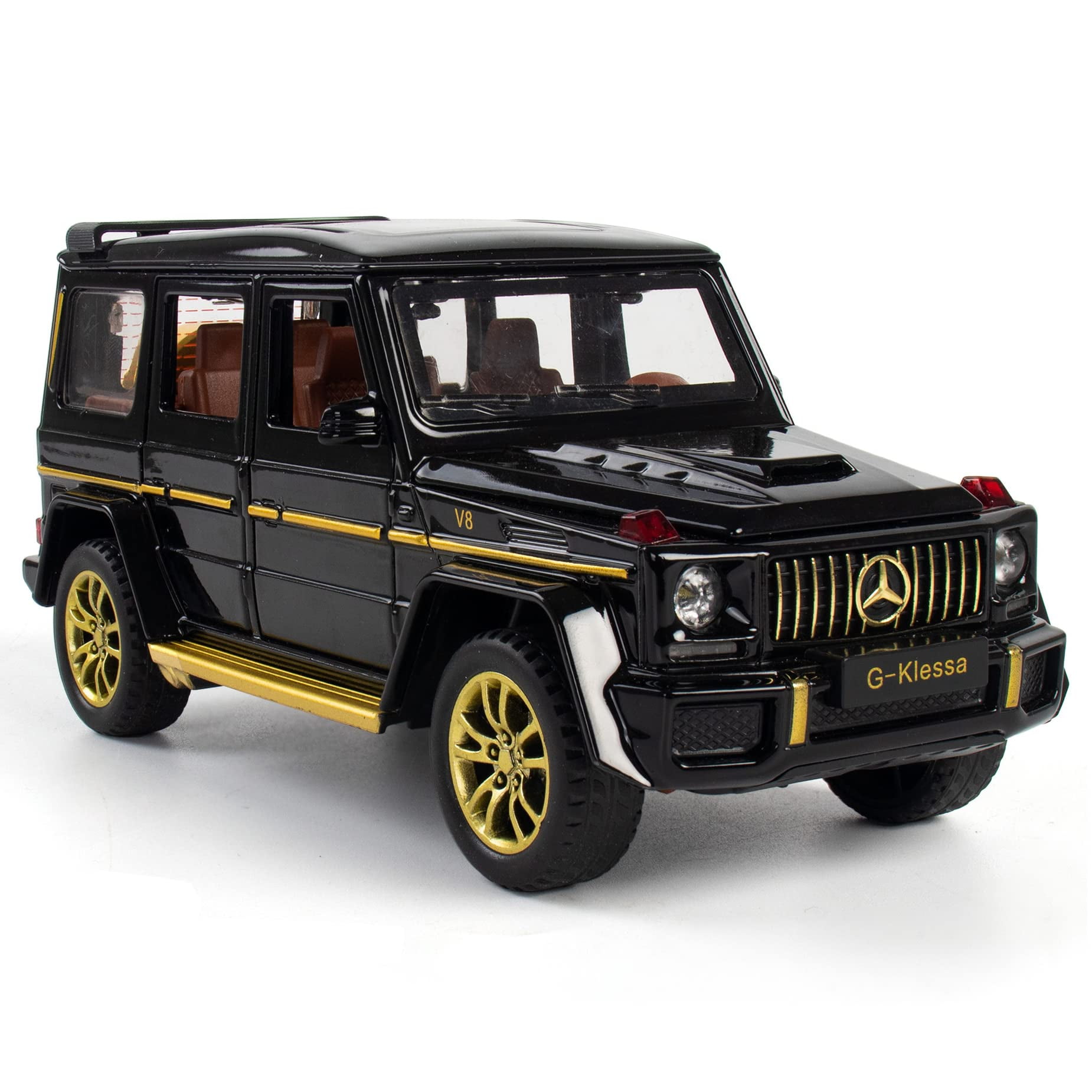 XZZ Alloy Collectible Black Benz G63 AMG Toy Vehicle Pull Back Die-Cast Car Model with Lights and Sound