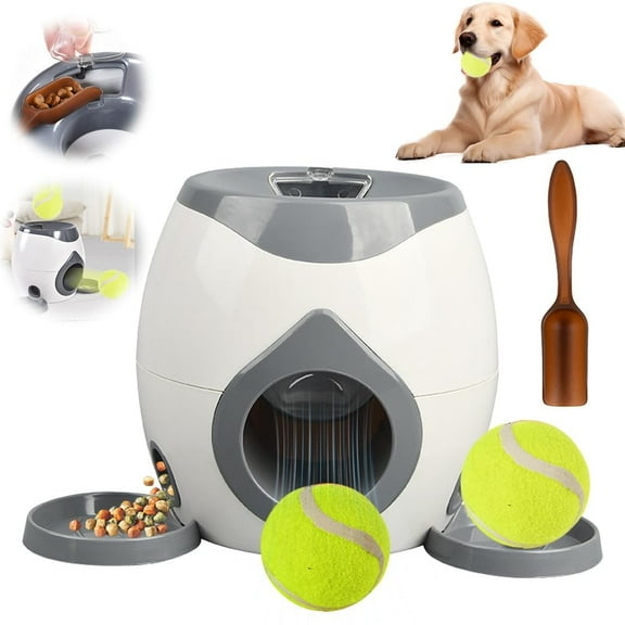 XZZ Automatic Dog Ball Launcher, 2025 New Rechargeable Tennis Ball Throwing Machine, Upgrade Dog Tennis Balls Throwing Machine Dogs Balls Thrower Launcher with Food Reward