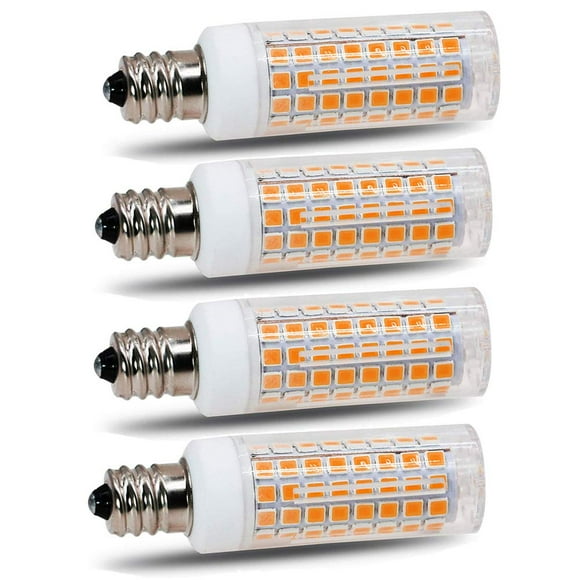 XZZ E11 led Bulb 75w 100w Halogen Bulbs Replacement, JD T4 e11 Mini Candelabra Base 110V 120V 130 Voltage Input Light Bulbs, Pack of 4 (Daylight 6000K)