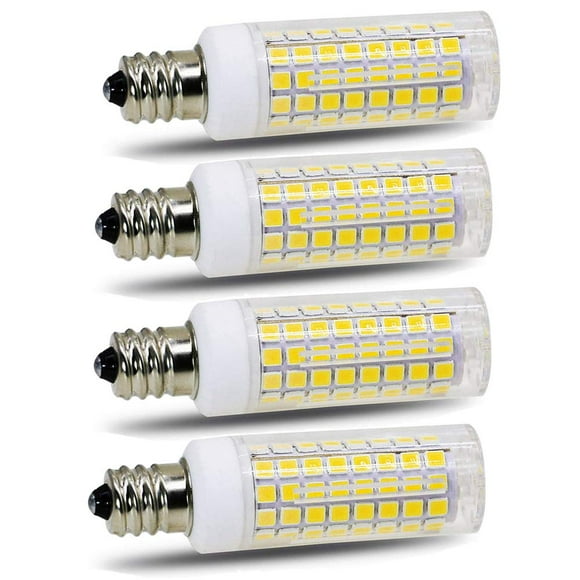 XZZ E11 led Bulb 75w 100w Halogen Bulbs Replacement, JD T4 e11 Mini Candelabra Base 110V 120V 130 Voltage Input Light Bulbs, Pack of 4 (Daylight 6000K)