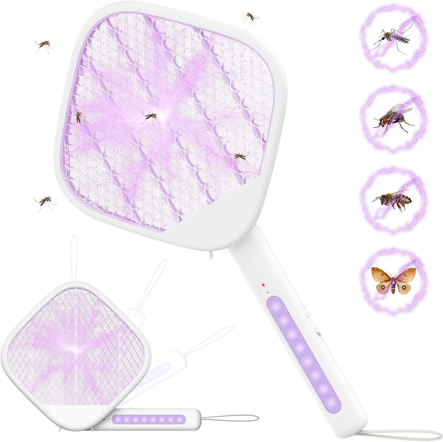 XZZ Electric Fly Swatter Racket Fly Zapper - Powerful 4000V Mosquito ...