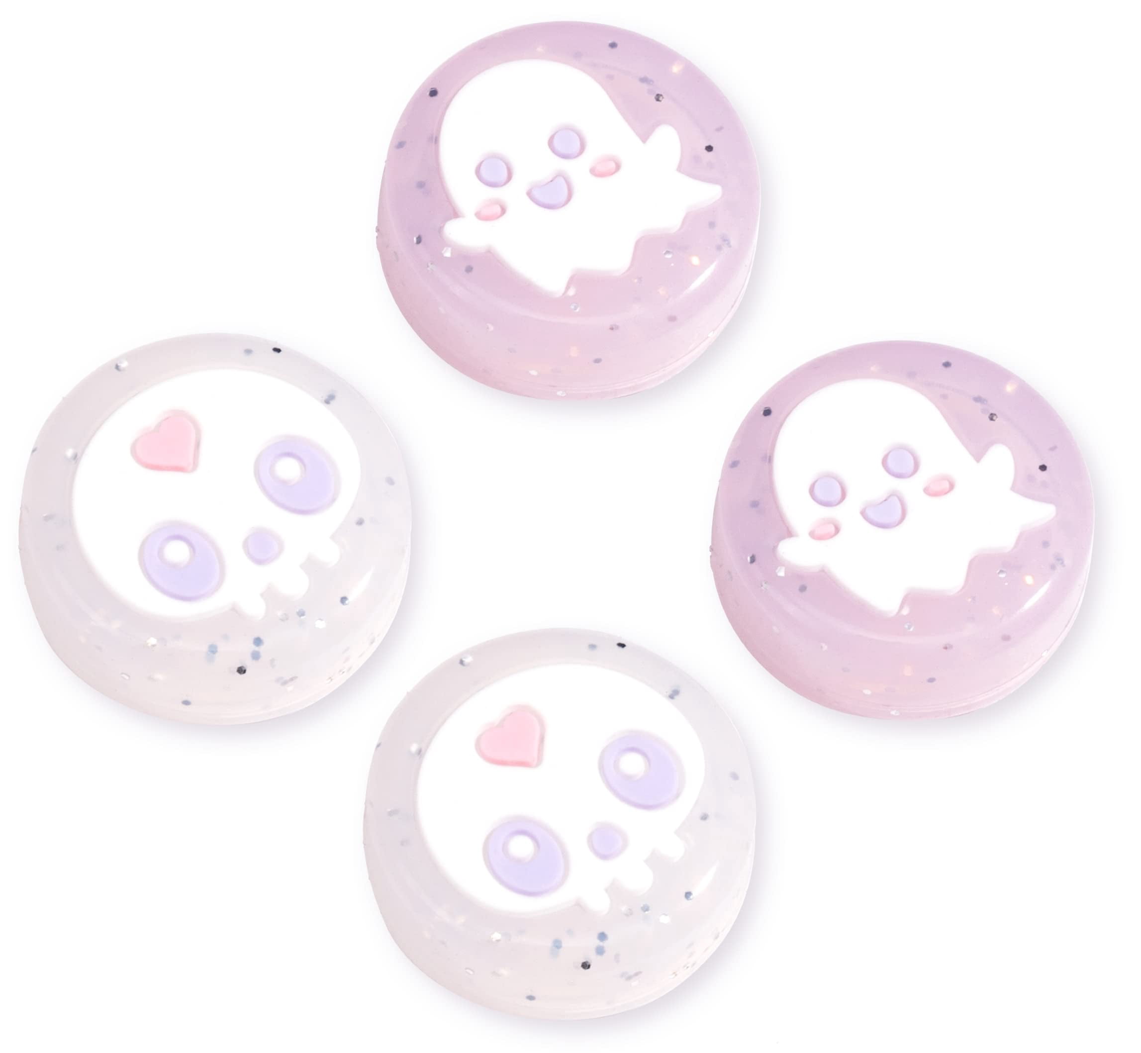 XZZ Ghost Thumb Grips | Halloween Gothic Clear Jelly Glitter Joystick ...