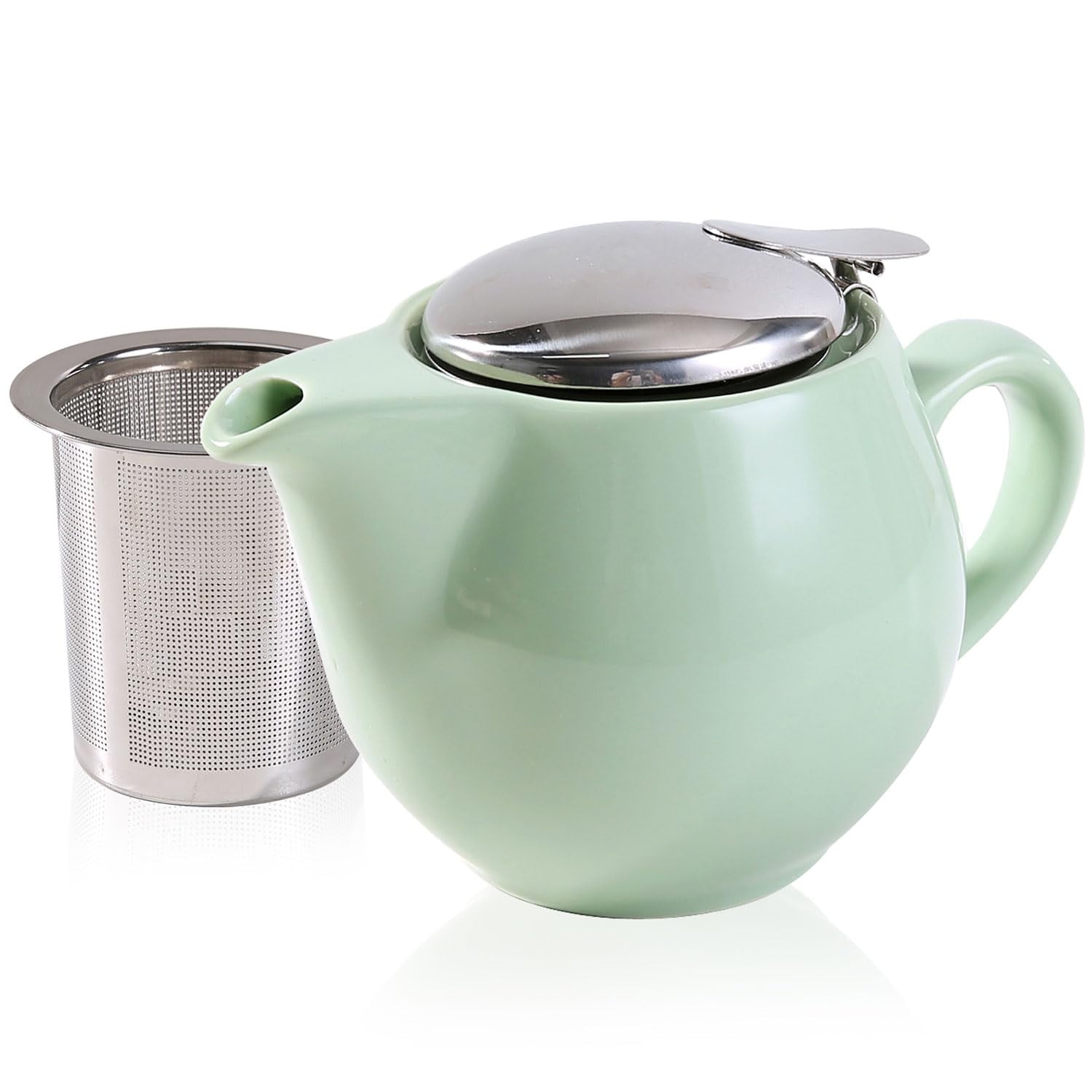 XZZ Small Ceramic Teapot With Stainless Steel Infuser, Heat Resistant ...