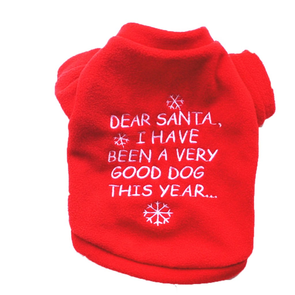 XZZjjl Animal Accessories Pet Dog Winter Christmas Print Plush Clothes