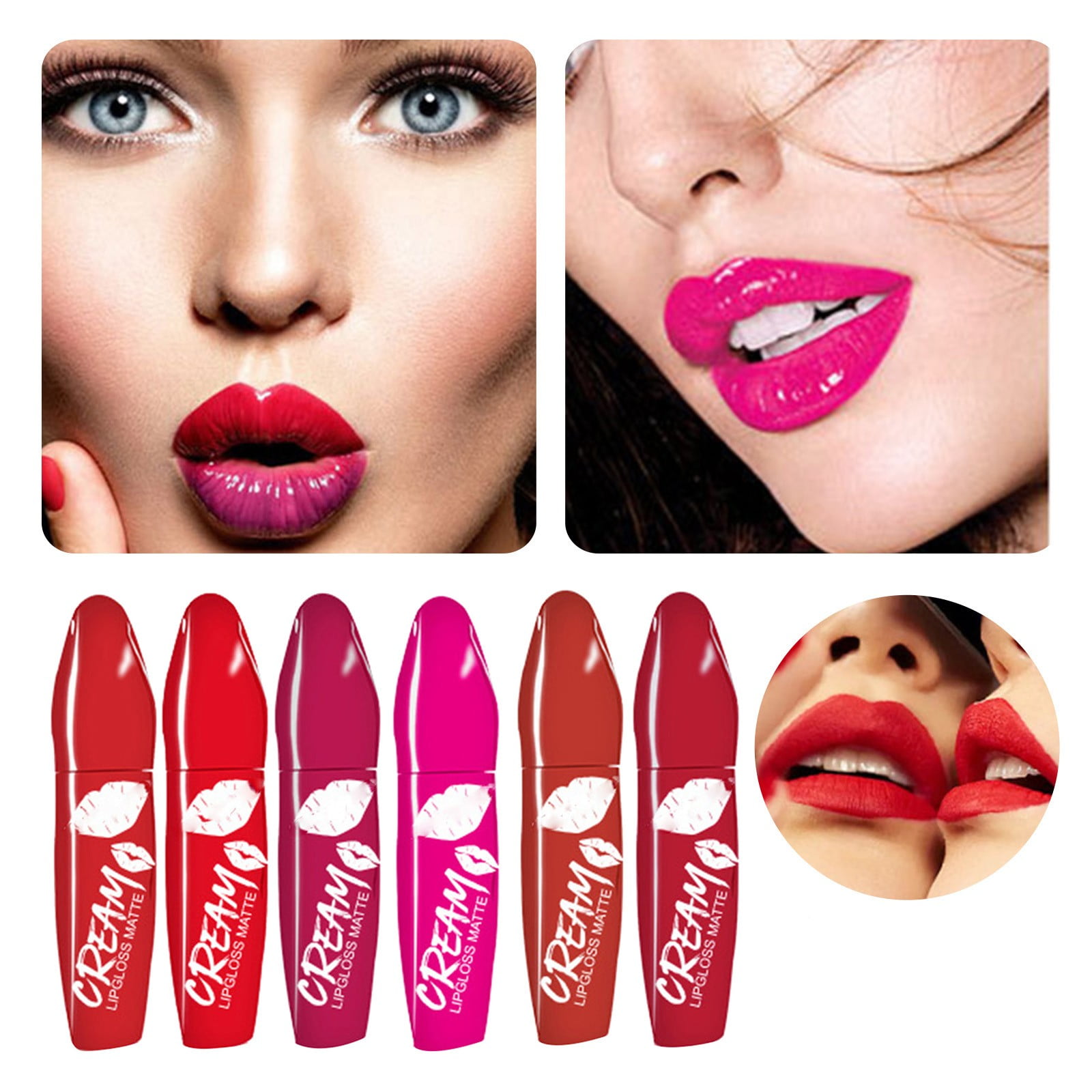 XZZjjl Cosmetics Lip Stain Glossy Set of Six Long Lasting Lip Stains Glosses and Lipsticks That