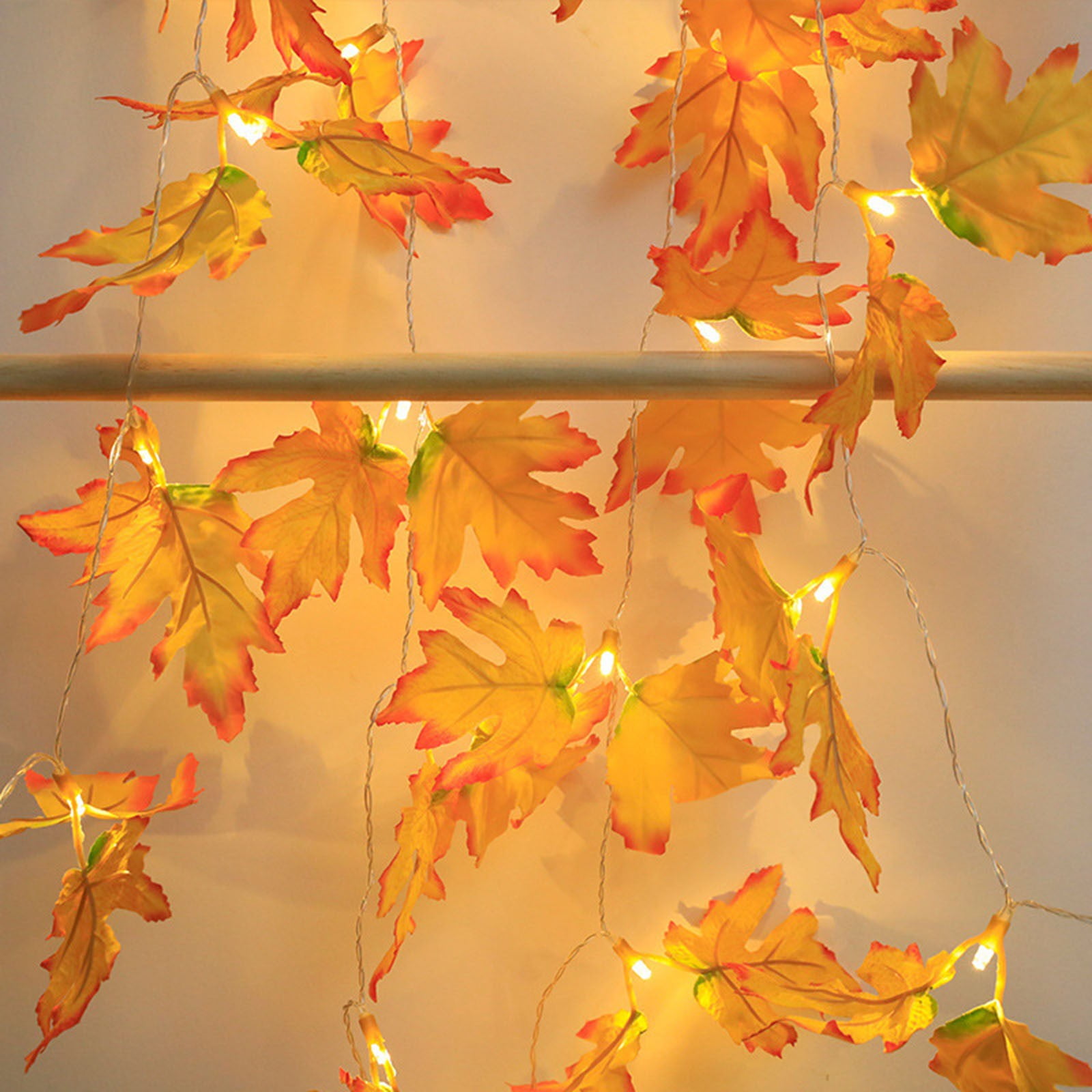 XZZjjl Curtain Lights And Home Fall Prelit Led Battery Operated Maple ...