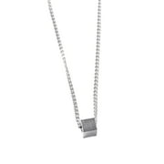 XZZjjl Necklace Chains for Pendants Men'S Stainless Steel Simple Square Cube Charm Pendant Minimalist Couple Necklace