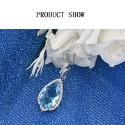 XZZjjl Pearl Necklace Choker Silver Simple Metal Natural Blue Geometric Water Drop Necklace Women'S Jewelry