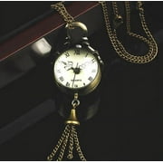 XZZjjl Pearls Vintage Quartz Glass Pocket Watch Necklace Chain Gold Rings for Women Non Tarnish