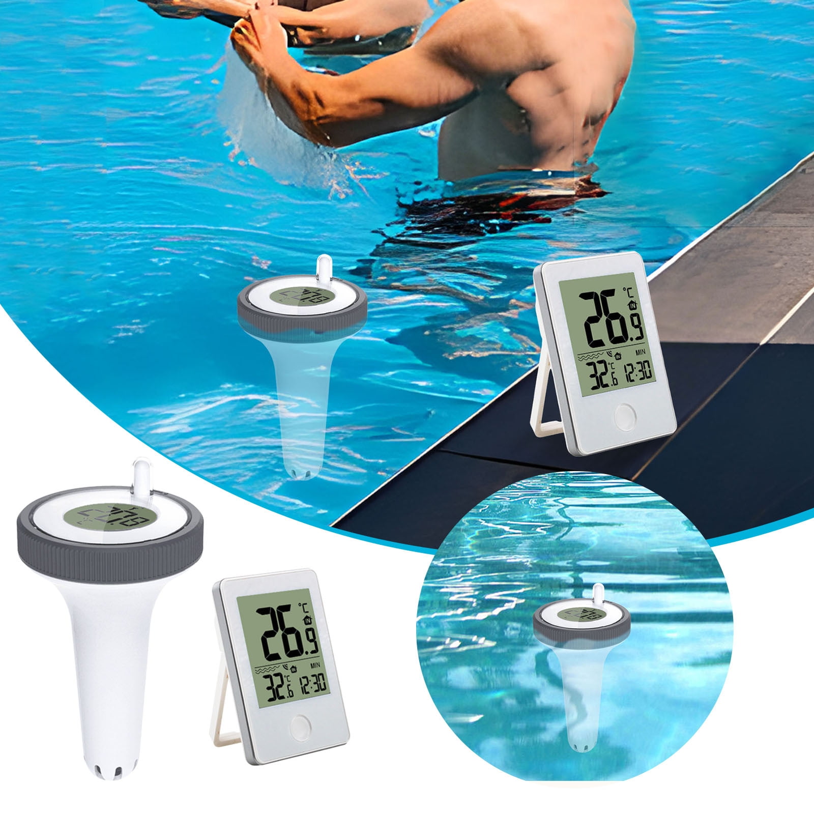 XZZjjl Stuff For Dog Room Wireless Pool Floating Easy Read Temperature ...