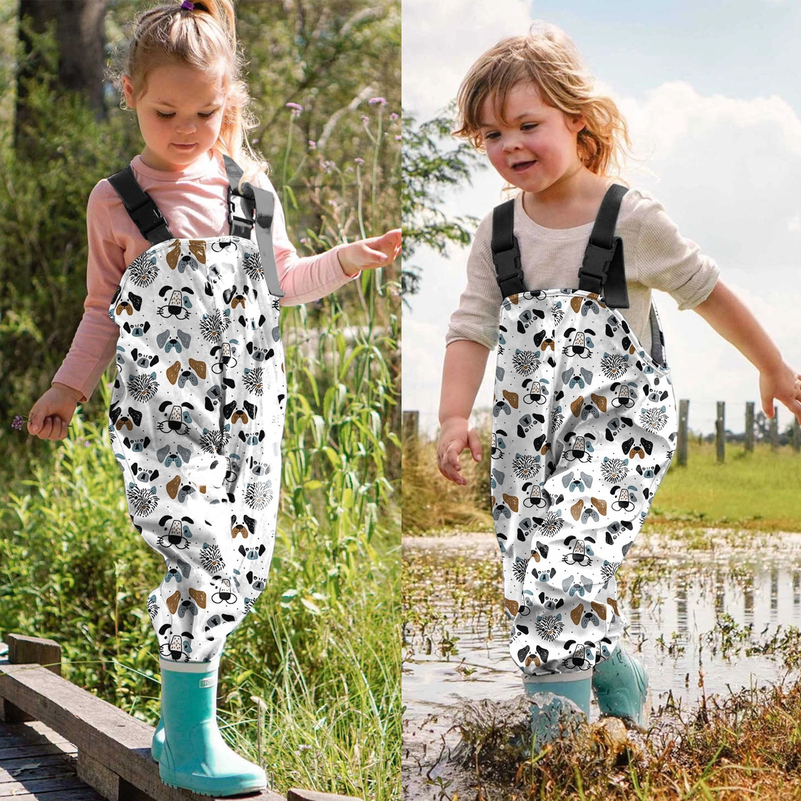 XZZjjl Toddler Kids Boys Girl Rain Dungarees Windproof Mud Jumpsuit