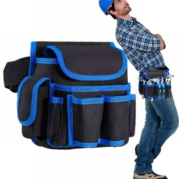 XaTanion Electrician Tool Pouches Tool Belt Adjustable Work Belt Large Capacity Storage Bag For DIY Gardening Woodworking Electricity Home And Work,Black,9.06*9.06 Inch