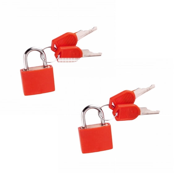 XaTanion Faucets,Multicolor Small Luggage Locks With Keys Locker Lock Metal Suitcase Locks Plastic Copper Keyed Padlock For Locker Suitcase(Red,3.2*3.1cm) 2PCS