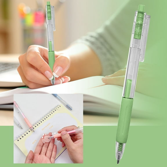 XaTanion Fine Tip Glue Pen Dispensing Pen Dotting Type Simple Push Hand Account Double Sided Glue Quick Drying Stationery（6ml）,Green,5.5 inch