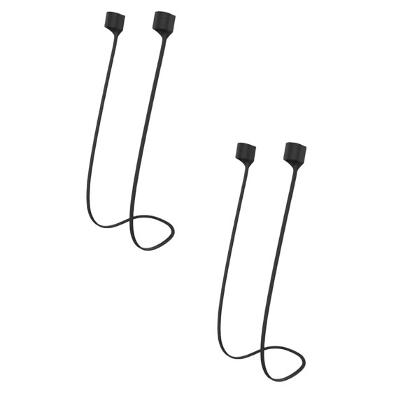 XaTanion Fixing Clip,Strong Straps Anti Lost For Accessories Silicone Sports Lanyard And Ear Hook(Black,54*1cm) 2PCS