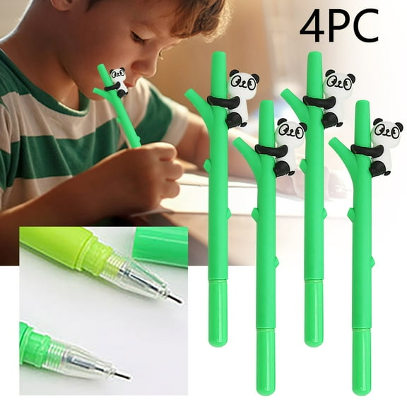 XaTanion Gel Ink Pens 4PC Cartoon Panda On The Tree Neutral Pen Creative Student Cute Learning Stationery Office Water Based Pen(32ml),Dark Green,5.7 inch