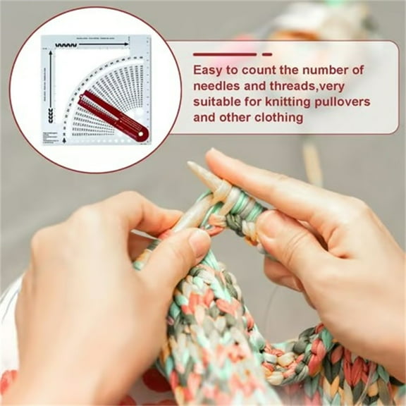 XaTanion Measuring Tools,Knitting Gauge Converter Tool Knitting Counter Calculator Density Ruler For Knitting Works Crafts(Silver)