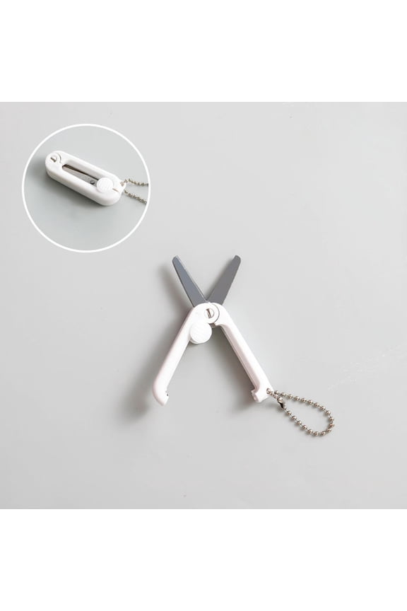 Office Supplies,1 Pack Mini Folding Scissors With Key Chain Mini Telescopic Small Foldable Scissors Portable Pocket Travel Scissors Retractable Kids Shears Sharp For Cutt0