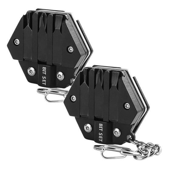 XaTanion screwdriver set,Multitool Card Key Chain – Hexagonal Kit With Screw Driver Set Tools Multipurpose Foldable Tool Set For Men & Women Christmas Gifts Under(Black) 2PCS