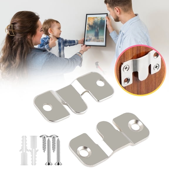 XaTanion welding positioner,Flush Mount Bracket Picture Hanging Hooks Stainless Photo Frame Hook Large Picture Hanger Hanging Buckle Furniture Connector Headboard Wall(N)
