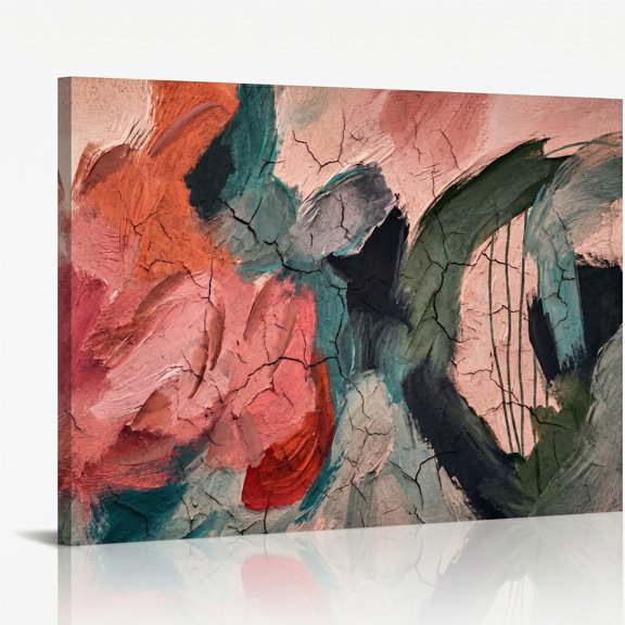 XaaKee Art Prints Cracking Paint Abstract Expressionism Contemporary Wall Art Inner Framed 18*12Inch