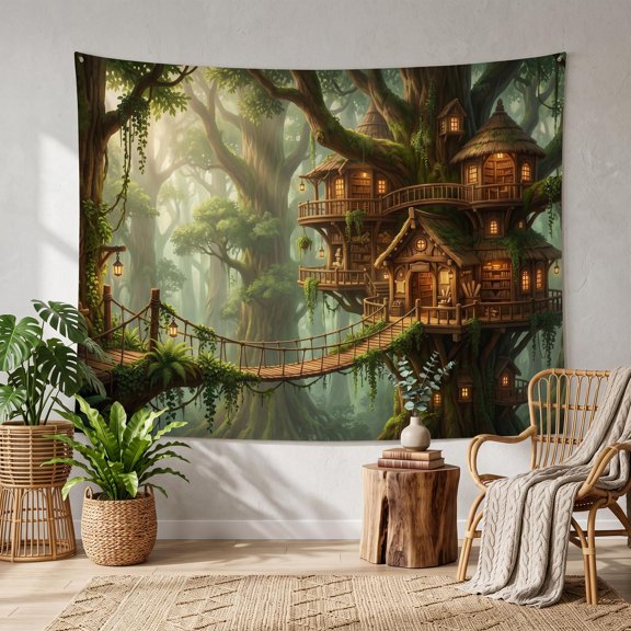 XaaKee Bedroom Tapestry Canopy Suspended Library High-Quality Polyester Large Tapestry 60x40Inch